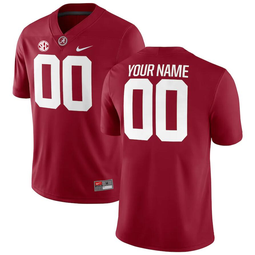Custom Alabama Crimson Tide Name and Number College Football Jerseys Stitched-Crimson
